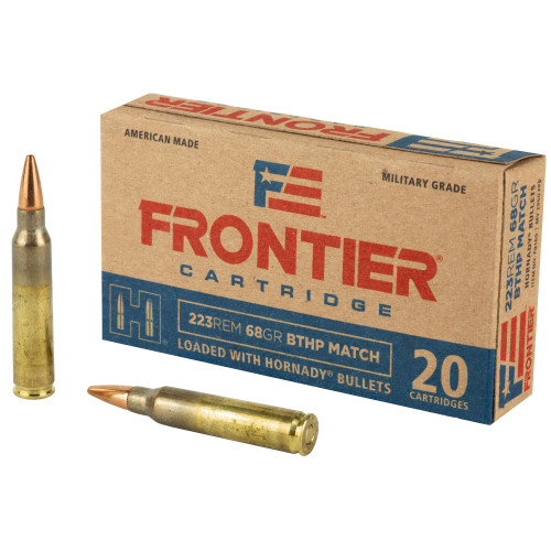 Frontier Cartridge Military Grade 223 Remington Ammo 68 Grain Hornady Match Jacketed Hollow Point Box of 20 - Image 1