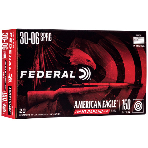Federal American Eagle (M1 Garand) 30-06 Springfield Ammo 150 Grain Full Metal Jacket Box of 20