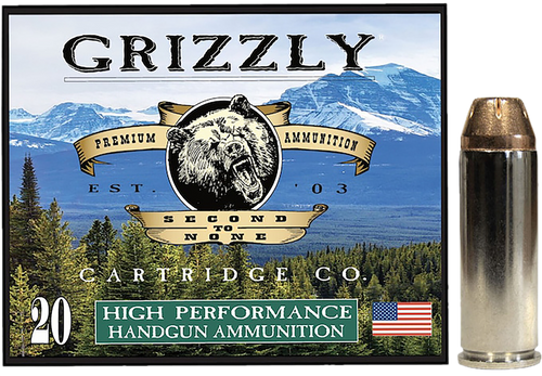 Grizzly Cartridge High Performance Handgun 45 Colt (Long Colt) +P Ammo 225 Grain Jacketed Hollow Point Box of 20