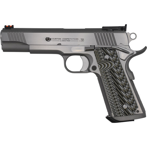 Colt 1911 Custom Competition 38 Super Pistol 5" Barrel 9+1 Round Brushed Stainless