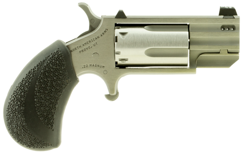North American Arms Pug .22 Magnum Pistol 1" Barrel 5-Round Silver with Black Grip