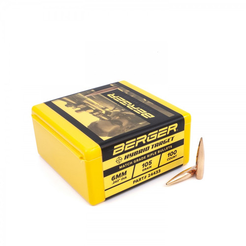Berger 6 mm 105 Hybrid Target Bullet 100/Box 24433