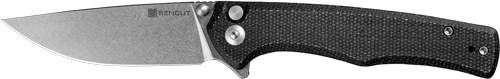 SENCUT Crowley Fixed Blade Knife 3.48" D2 Stonewashed Blade Micarta Handle Black