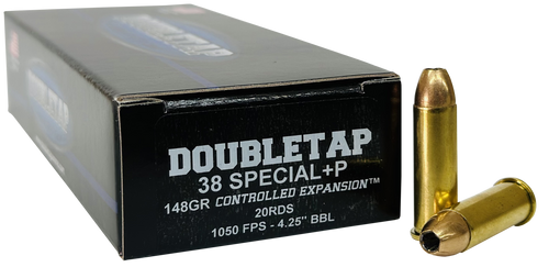 Doubletap Ammunition .38 Special +P Ammo 148 Grain JHP Box of 20