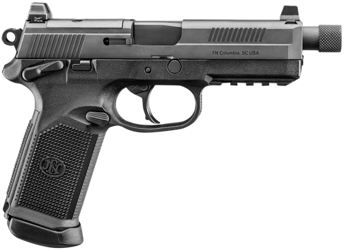 FN FNX-45T 45 ACP Pistol 5.3" Barrel 15+1 Round Black Steel Threaded Barrel Holosun 407C