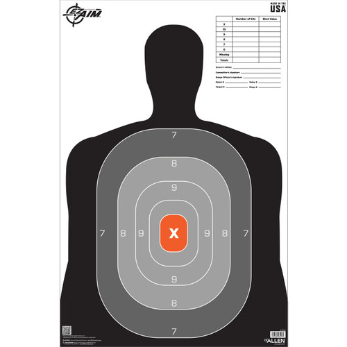Allen EZ-Aim B27 Pro Silhouette Paper Targets 23" x 35" 50PK