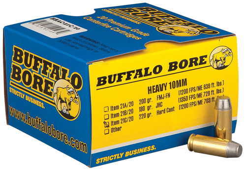 Buffalo Bore Outdoorsman 10mm Auto Ammo 220 Grain Flat Nose Box of 20 Buffalo Bore Outdoorsman 10mm Auto Ammo 220 Grain Flat Nose Box of 20