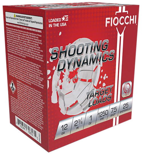 Fiocchi Shooting Dynamics 12 Gauge Ammo 2-3/4" #7.5 Shot 1 oz Box of 25