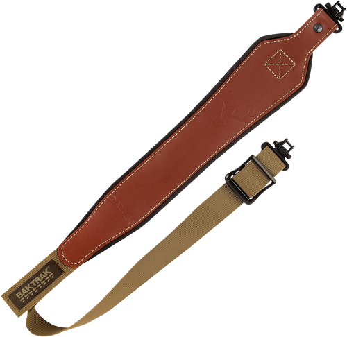 Allen Baktrak Leather Rifle Sling with Sling Swivel Brown