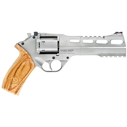 Chiappa Rhino 60DS 357 Magnum Revolver 6" Chrome Barrel 6 Round Walnut Grip