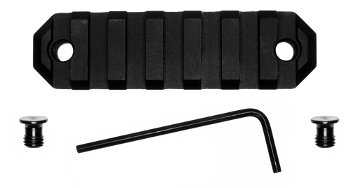 Grovtec 3-Inch 7-Slot Aluminum Picatinny Rail Section Keymod Black
