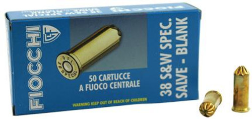 Fiocchi .38 Caliber Rimmed Revolver Blanks Box of 50
