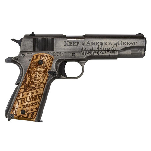 Auto Ordnance 1911 Promises Kept .45 ACP Pistol 5" Barrel 7+1 Round Engraved Wood Grips