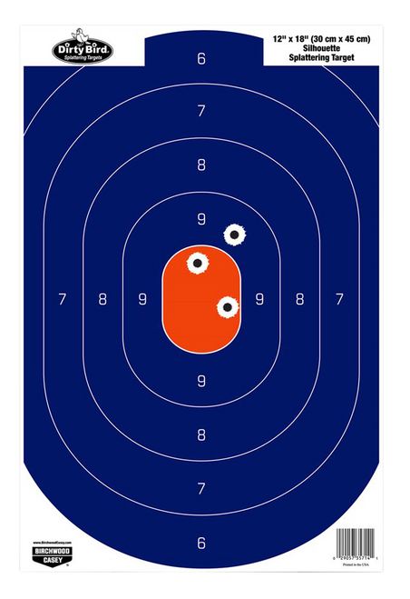 Birchwood Casey Dirty Bird Silhouette Tagboard Pistol Targets 12x18 Blue/Orange 50 Pack