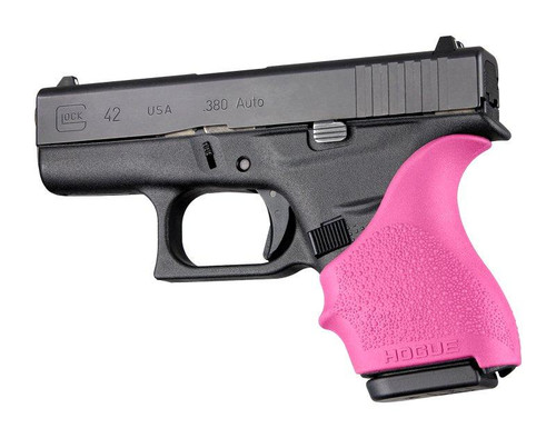 Hogue Handall Slip On Beavertail Grip Sleeve for Glock 42, 43 Rubber Pink