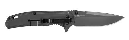 Kershaw Fringe Assisted Opening Pocket Knife 3" Drop Point 8Cr13MoV Titanium Carbo-Nitride Blade Steel/Carbon Fiber Handle Gray
