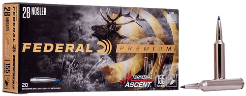 Federal Terminal Ascent .28 Nosler Ammo 155 Grain Box of 20