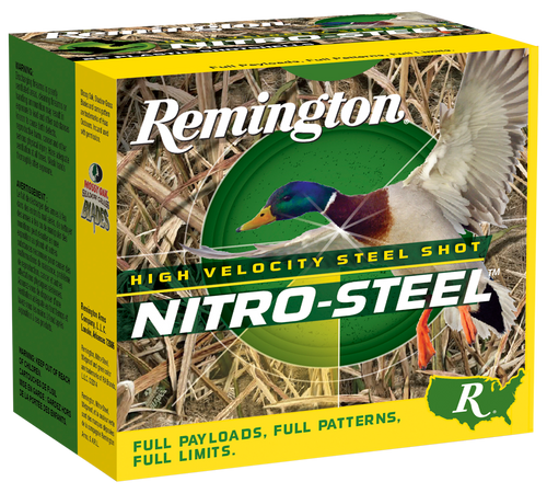 Remington Nitro-Steel High Velocity 12 Gauge Ammo 3" #4 Zinc Plated Steel Shot 1-1/4 oz Box of 25