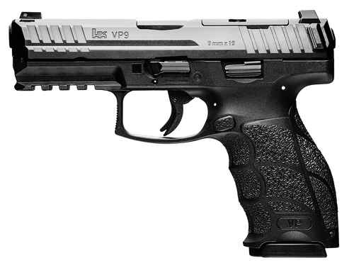 Heckler & Koch VP9-B Optics Ready 9mm Luger Pistol 4.09" Barrel 17+1 Round Black (Push Button Magazine Release, Night Sights)
