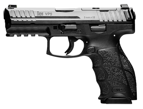 Heckler & Koch VP9-B Optics Ready 9mm Luger Pistol 4.09" Barrel 17+1 Round Black (Push Button Magazine Release, Night Sights)