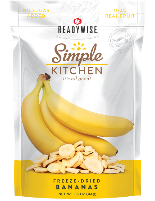 Readywise SK05007 Simple Kitchen Freeze Dried Bananas 1 Serving Pouch 6 Per Case Readywise SK05007 Simple Kitchen Freeze Dried Bananas 1 Serving Pouch 6 Per Case
