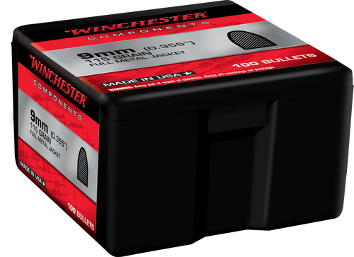Winchester Bullets 9mm .355" 115gr FMJ 100/Box