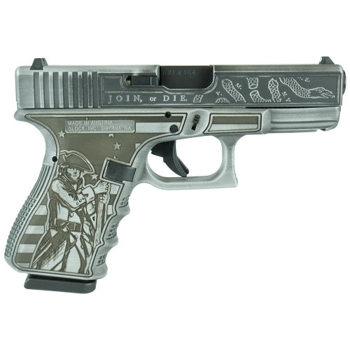 Glock 19 Gen 3 9mm Luger Pistol 4" Barrel 15+1 Rounds Live or Die Patriot Gray