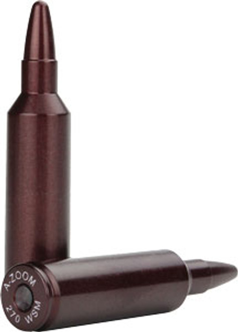 A-ZOOM Action Proving Dummy Round, Snap Cap 270 Winchester Short Magnum (WSM) Aluminum 2PK - Image 1