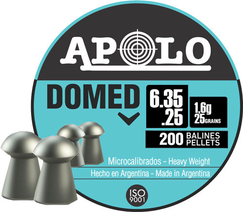 Apolo Pellets 25 Gauge Ammo 25gr Domed Box of 200