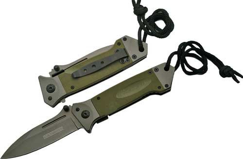 SZCO Rite Edge Assisted Opening Pocket Knife 3.5" G10 Handle OD Green