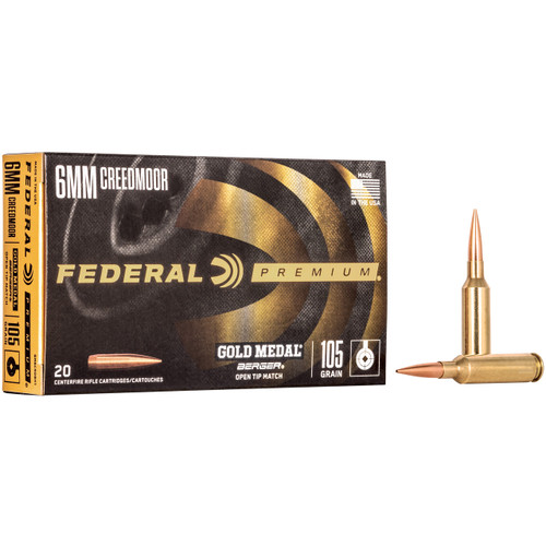 Federal Gold Medal 6mm Creedmoor Ammo 105 Grain Berger 20 Rounds