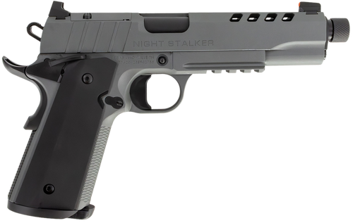 SDS Arms Night Stalker SF 10mm Pistol 5" Threaded Barrel 8+1 Round Grey Cerakote Slide Black Grips
