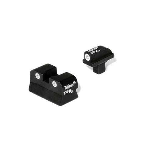 Trijicon Bright & Tough Night Sight Set 1911 Stake-On Narrow Tenon Front & Standard GI Rear Cut Steel Matte 3-Dot Tritium Green