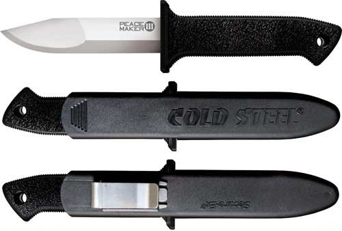 Cold Steel Peace Maker III 4 Inch Plain Edge Boot Knife with Sheath
