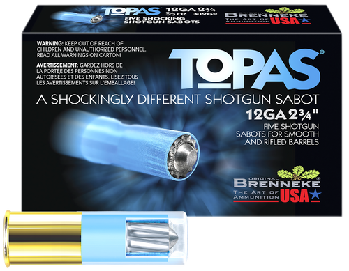 Brenneke SL122TOP TOPAS 12 Gauge 2.75" 2/3 oz Sabot Slug Shot 5 per Box/50 Case