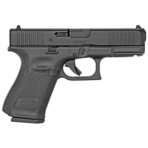 Glock 19 Gen5 9mm Luger Pistol 4.02" Barrel 15+1 Round Black (Front Serrations, 2 Mags)