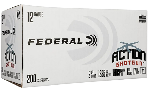 Federal AS12H75 Action Shotgun 12 Gauge 2.75" 1 1/8 oz 7.5 Shot 200 Rounds