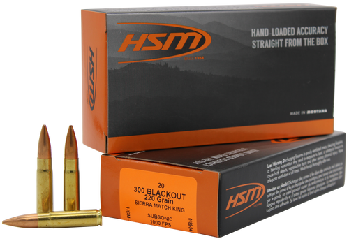 HSM Ammo 300 AAC Blackout 220 Grain Sierra MatchKing HPBT