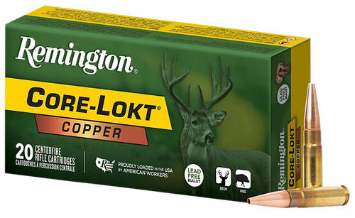 Remington Core-Lokt Copper 300 AAC Blackout Ammo 120 Grain Solid Hollow Point Lead Free Box of 20