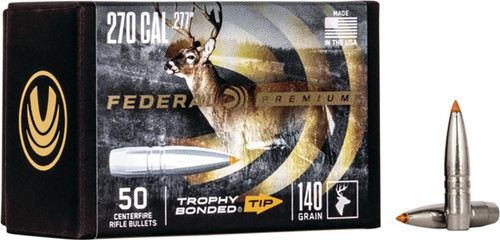 Federal Bullets 270 Cal .277" 140gr Trophy Bonded Tip BT 50/Box