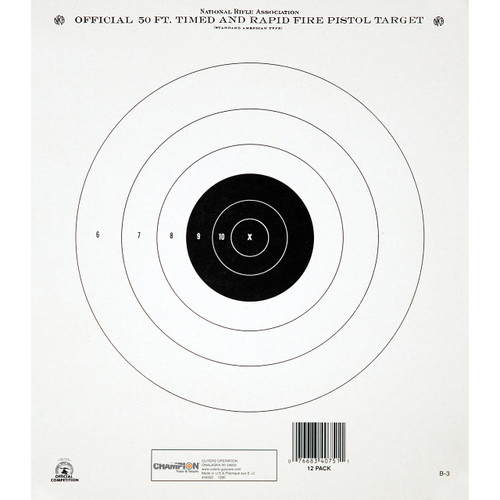 Champion NRA GB3 50ft Timed and Rapid Fire Target 12 Pack