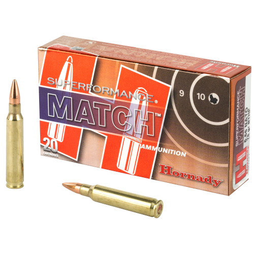 Hornady Superformance Match Ammo 5.56x45 .224" 75gr BTHP 20/Box - Image 1