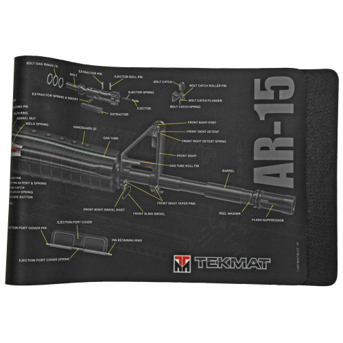 Tekmat Cutaway Rifle Mat AR-15 Black 12x38 - Image 1