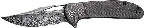 CARBON FIBER/BLACK DAMASCUSCIVIVI KNIFE ORTIS 3.25" TWILL