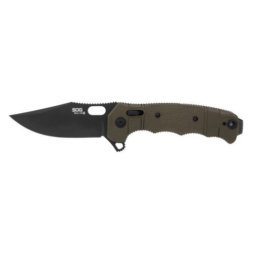 Sog Seal XR Ti Folding Knife 3.9" Clip Point Blade Black