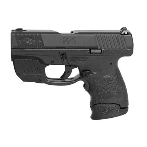 Walther PPS M2 9mm Luger Pistol 3.18" Barrel 6+7 Rounds Black Grip with CrimsonTrace Laser