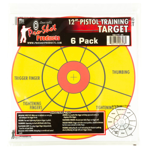 Pro-Shot Products 12-Inch Bullseye Pistol Training Targets 6-Pack - Image 1