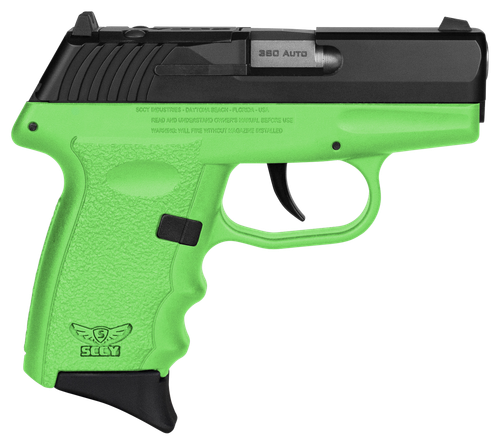 SCCY Industries CPX3CBLGRDRG3 CPX-3 RD 380 ACP 10+1 2.96" Lime Green Polymer/Serrated Black Nitride Stainless Steel Slide/Finger Grooved Lime Green Polymer Grip