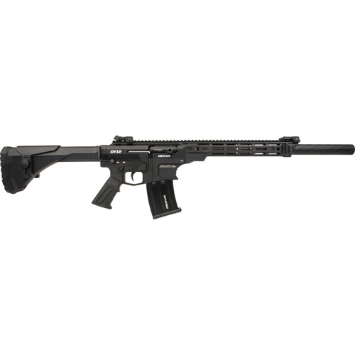 Derya DY12 Semi-Automatic 12 Gauge Shotgun 20" Black Barrel Black Pistol Grip