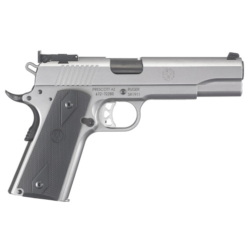 Ruger SR1911 10mm Auto Pistol 5" Barrel 8+1 Round Stainless Steel Slide Black Rubberized Grip Stainless Steel Frame - Image 1